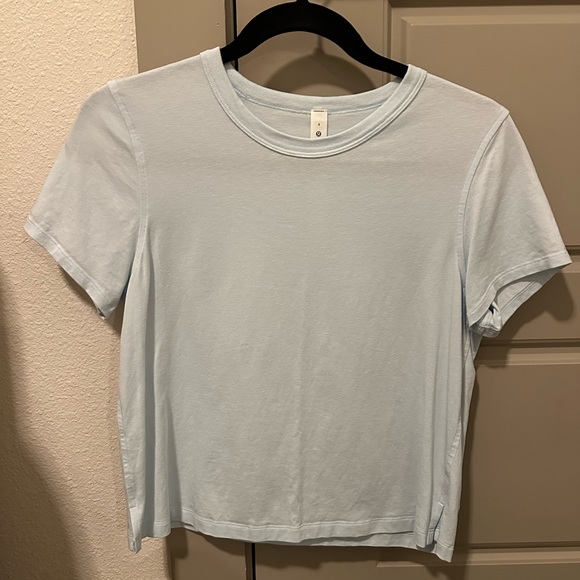 lululemon athletica Tops - Lululemon Classic-Fit T-Shirt, light blue, Size 4